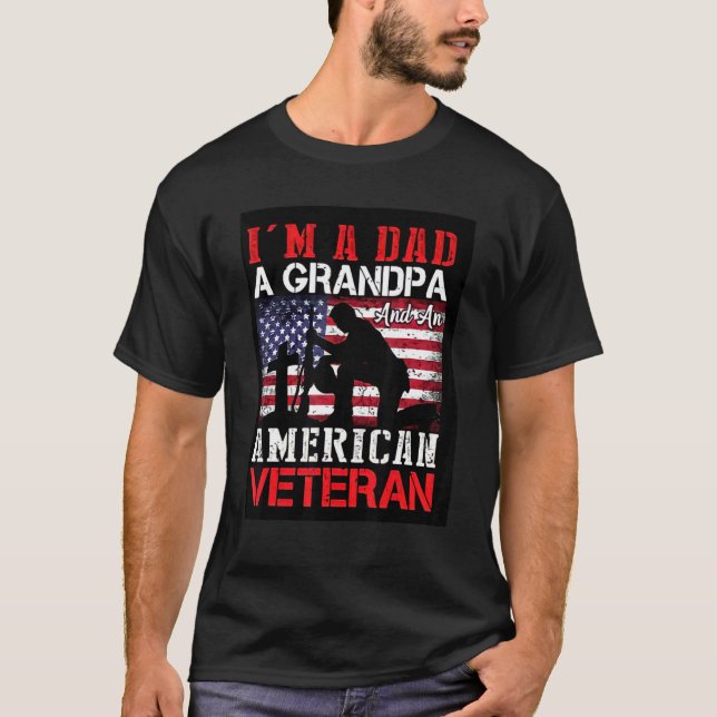 T-shirt Je suis un papa grand-père Fête des pères vétéran  (Devant)