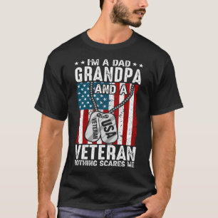 T-shirt Je suis un papa GRANDPA et un vétéran rien ne me f