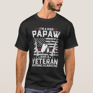 T-shirt Je suis un papa Papaw et un vétéran américain Drap