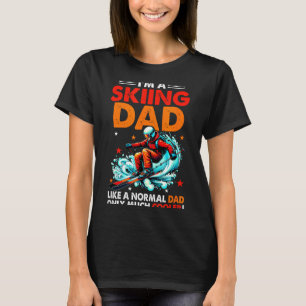 T-shirt Je suis un papa qui skie Définition Beaucoup plus 