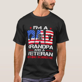 T-shirt Je Suis Un Papa, Un Grand-Père Et Un Vétéran Rien