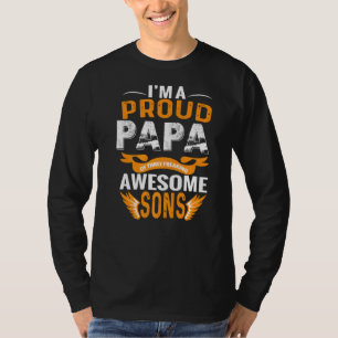 T-shirt Je suis un Pape Fier de trois Fils Fa Fous Fa