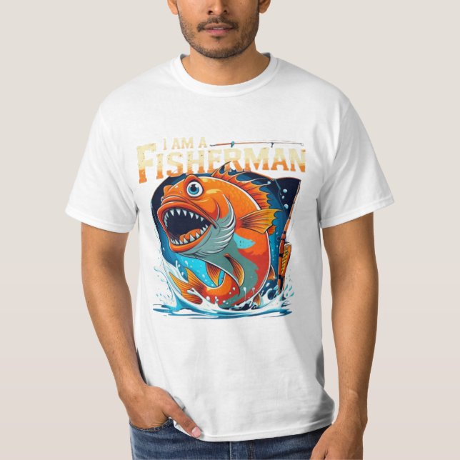 T-shirt Je suis un pêcheur - Bold & Funny Big Fish Design (Devant)