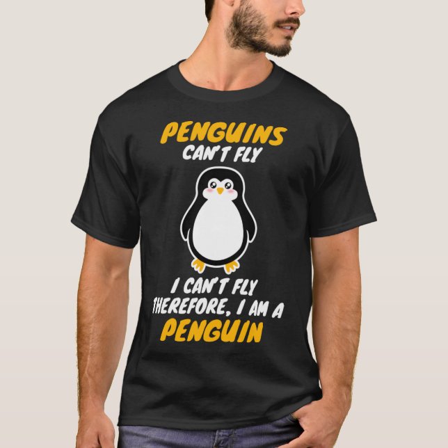 T-shirt JE SUIS UN PÉGIN Cant Fly Cool Animal (Devant)