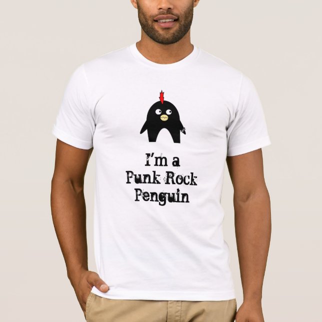 T-shirt Je suis un pingouin de punk rock (Devant)
