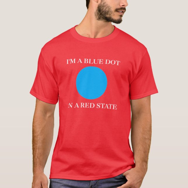T-shirt Je suis un point bleu dans un état rouge (Devant)