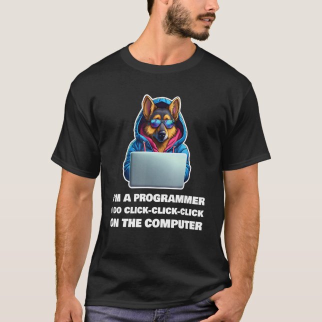T-shirt Je suis un programmeur je fais clic clic clic sur  (Devant)