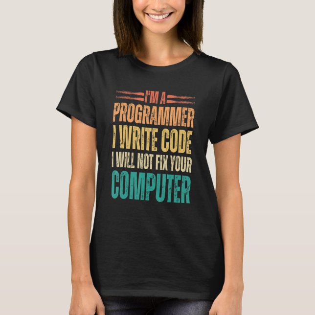 T-shirt Je suis un programmeur J'écris code binaire drôle  (Devant)