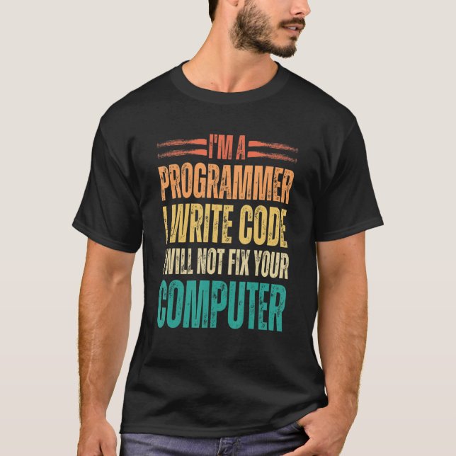 T-shirt Je suis un programmeur J'écris code binaire drôle  (Devant)