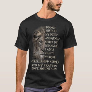 T-shirt Je Suis Un Puissant Enfant Guerrier De Dieu Lion C