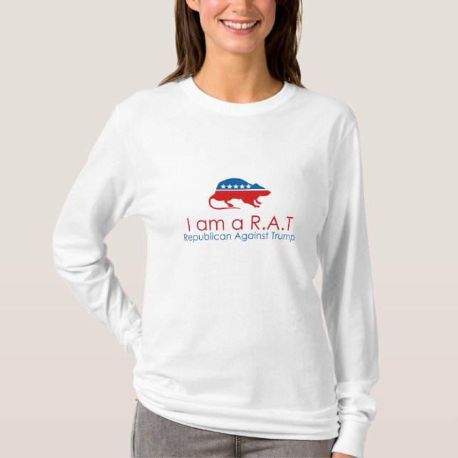 T-shirt Je suis un R.A.T : Républicain contre Trump (Devant)