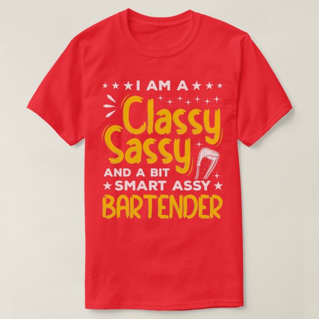 T-shirt Je Suis Un Sassy Classique Et Un Barman D'Assy Un  (Design devant)