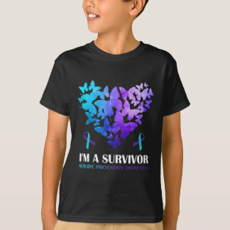 T-shirt Je suis un survivant Beurre de sensibilisation à l
