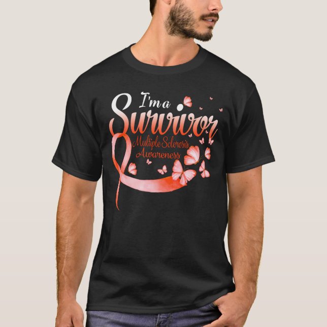 T-shirt Je suis un survivant Beurre de sensibilisation à l (Devant)