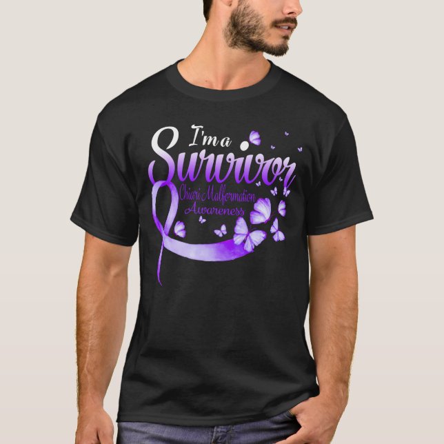 T-shirt Je suis un survivant Chiari Malformation Sensibili (Devant)