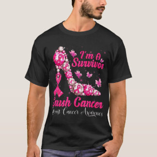T-shirt Je suis Un Survivant Crush Cancer High Heel Breast