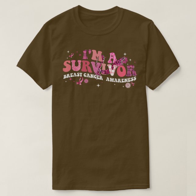 T-shirt Je suis un survivant de la sensibilisation au canc (Design devant)