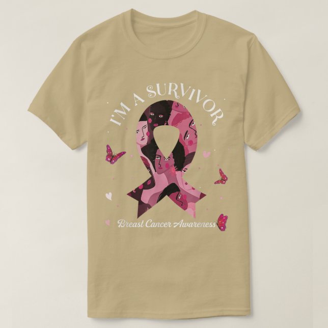 T-shirt Je suis un survivant de la sensibilisation au canc (Design devant)