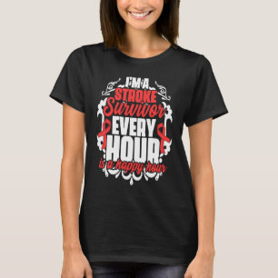 T-shirt Je suis un survivant de l'AVC Red Ribbon Sensibili