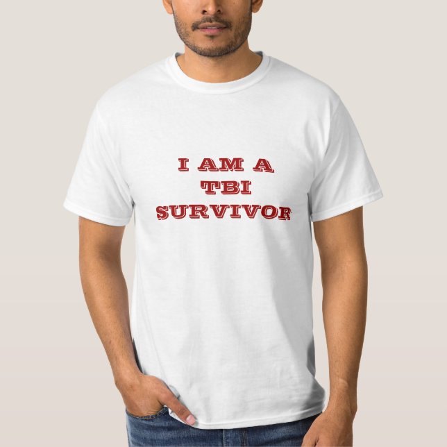 T-SHIRT JE SUIS UN SURVIVANT DE TBI (Devant)