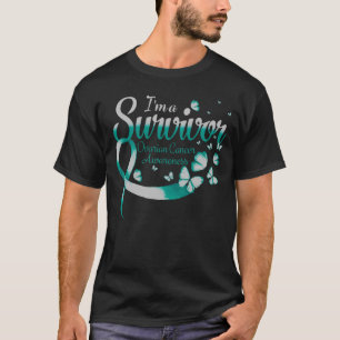 T-shirt Je suis un survivant du cancer de l'ovaire papillo