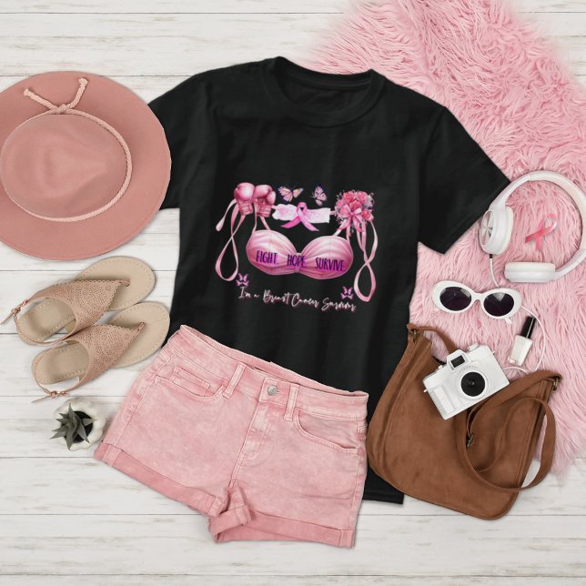 T-shirt Je suis un survivant du cancer du sein Ruban rose (Créateur téléchargé)