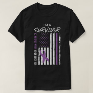 T-shirt Je suis un survivant Je porte un ruban de sensibil