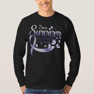 T-shirt Je suis un survivant Ruban papillon de sensibilisa