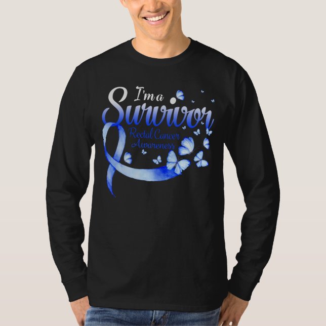 T-shirt Je suis un survivant Ruban papillon de sensibilisa (Devant)