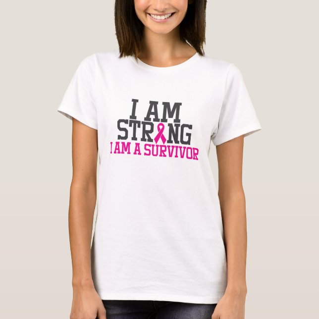 T-shirt Je Suis Un Survivant| Sensibilisation au cancer du (Devant)
