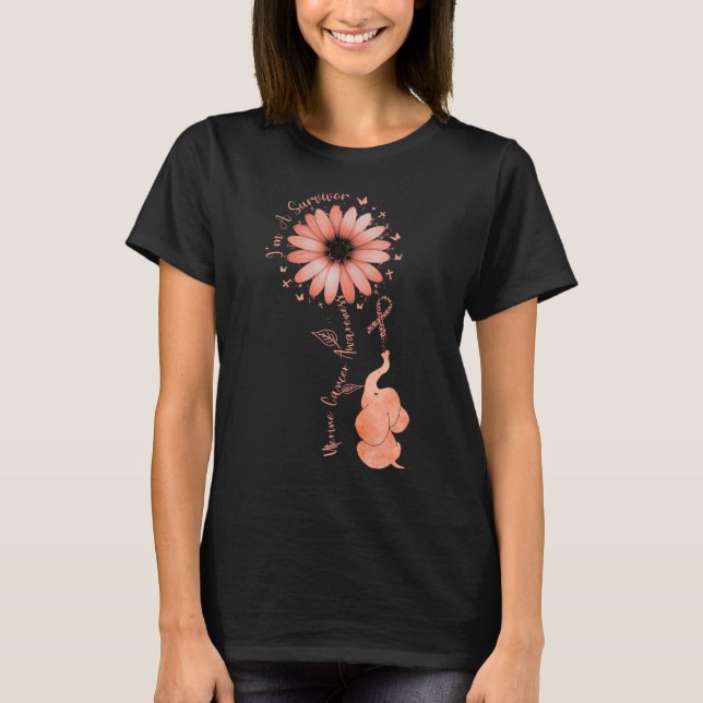 T-shirt Je suis un survivant Uterine Cancer Sensibilisatio (Devant)