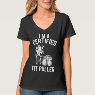 T-shirt Je Suis Un Tit Puller Laitier Vache Farmer Premium