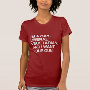 T-shirt Je suis un végétarien libéral gay