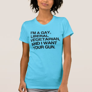 T-shirt Je suis un végétarien libéral gay