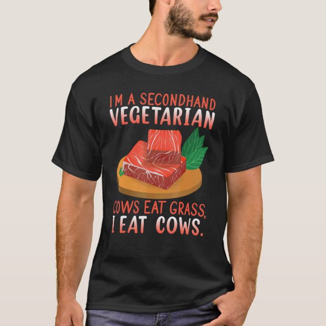 T-shirt Je suis un végétarien végan de seconde main (Devant)