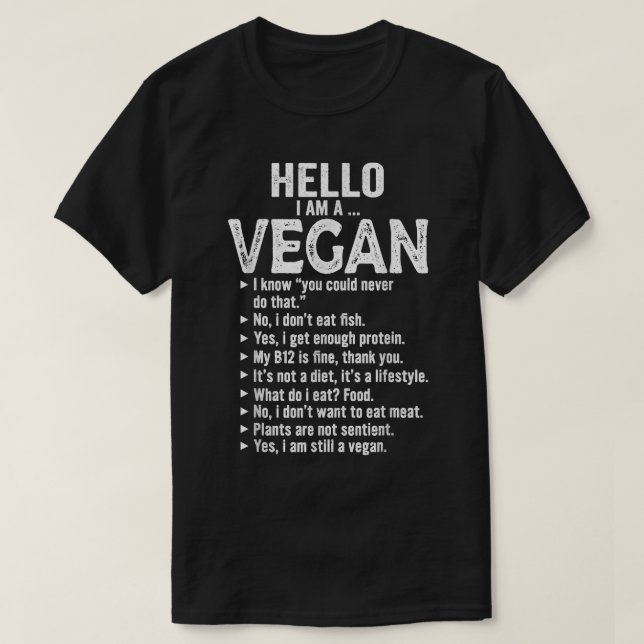T-shirt Je suis un végétarien végétarien végétarien végéta (Design devant)