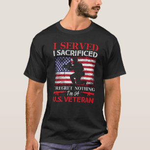 T-shirt Je suis un vétéran américain Drapeau américain Ret
