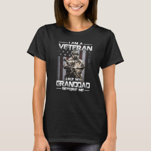 T-shirt Je Suis Un Vétéran Comme Mon Grand-Père Avant Moi 