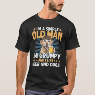 T-shirt Je suis un vieil homme simple comme la bière et le