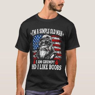 T-shirt Je suis un vieil homme simple je suis grincheux et