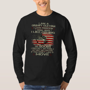 T-shirt Je Suis Un Vieux Homme Grincheux J'Aime La Liberté