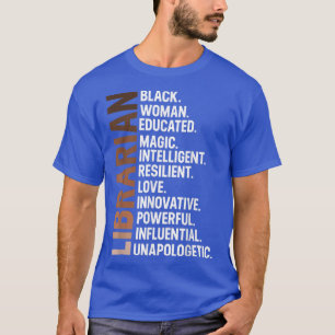 T-shirt Je Suis Une Bibliothécaire Noire Afro Femme Histoi