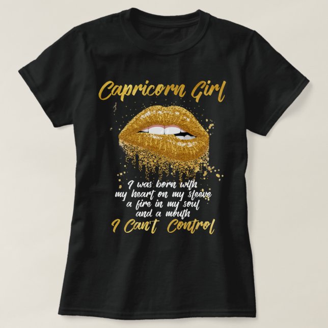 T-shirt Je suis une Capricorne fille chemise drôle Anniver (Design devant)