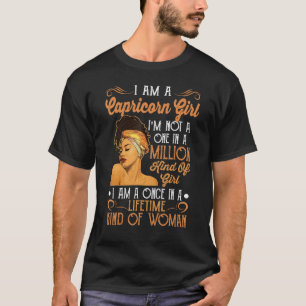 T-shirt Je suis Une Capricorne Fille Noire Femmes Capricor