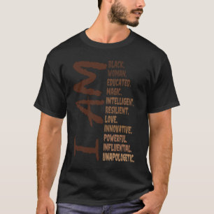 T-shirt Je Suis Une Femme Noire Éduquée Melanin Histoire N