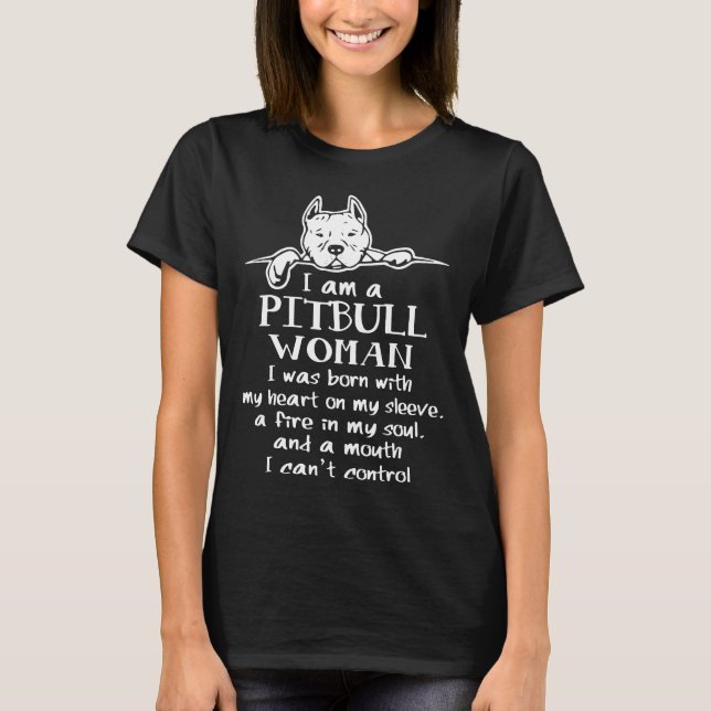 T-shirt Je Suis Une Femme Pitbull (Devant)