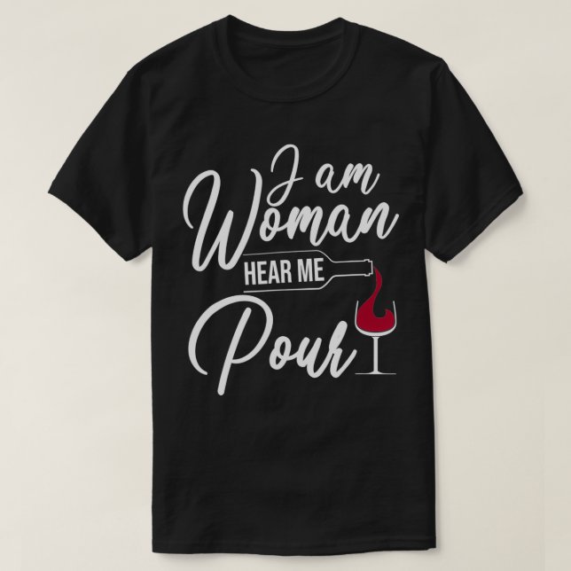 T-shirt Je Suis Une Femme Qui M'Entend Pour Drôle Boissons (Design devant)