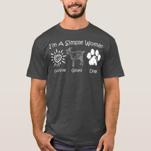 T-shirt Je Suis Une Femme Simple Aimer Chèvres Et Chien Su