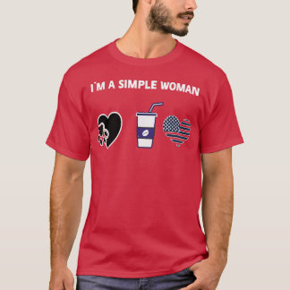 T-shirt Je suis une femme simple amour chien café coeur bl