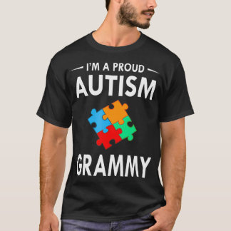T-shirt Je suis une fière autisme Grammy Famille qui corre